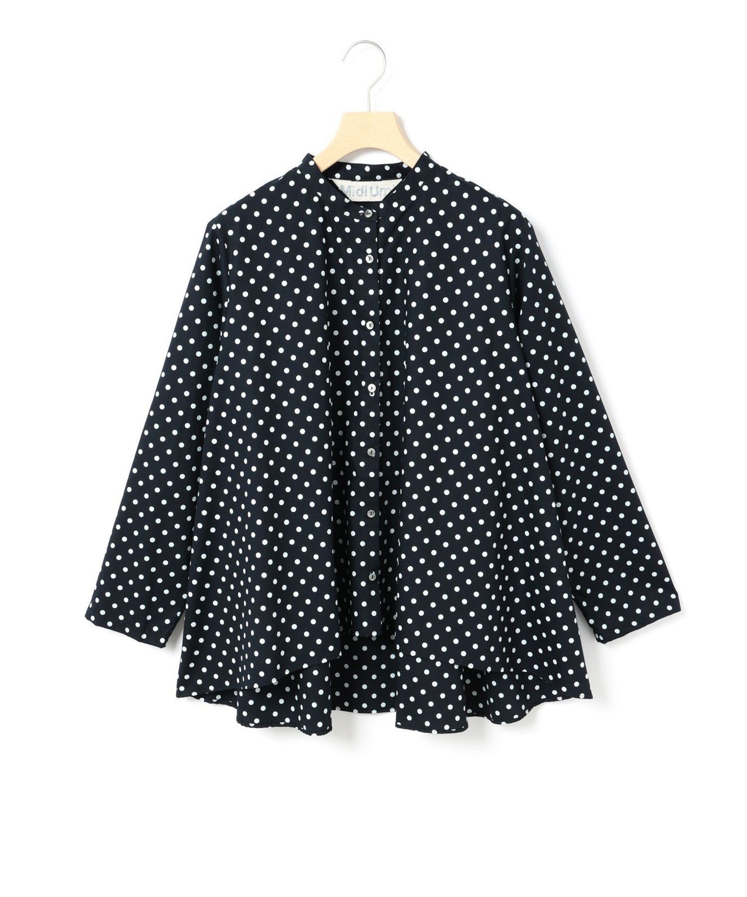 【マーコート/MARcourt】のMidiUmi ドットシャツ インテリア・キッズ・メンズ・レディースファッション・服の通販 founy(ファニー) 　ファッション　Fashion　レディースファッション　Fashion for Women　トップス・カットソー　Cut & Sew Tops　シャツ・ブラウス・オフィスカジュアル　Elegant Blouses & Button-Ups　おすすめ　Recommended / Our Picks　ドット　Polka Dot, Dot Pattern　ブロード　Broadcloth, Fine Cotton　ポケット　Pocket, Pocket Detail　ワイド　Wide, Wide Fit　人気　Popular, Best Seller　秋　Autumn　長袖　Long Sleeve, Full Sleeve　ネイビーミディアムドット|ID: prp329100004741419 ipo3291000000034259584