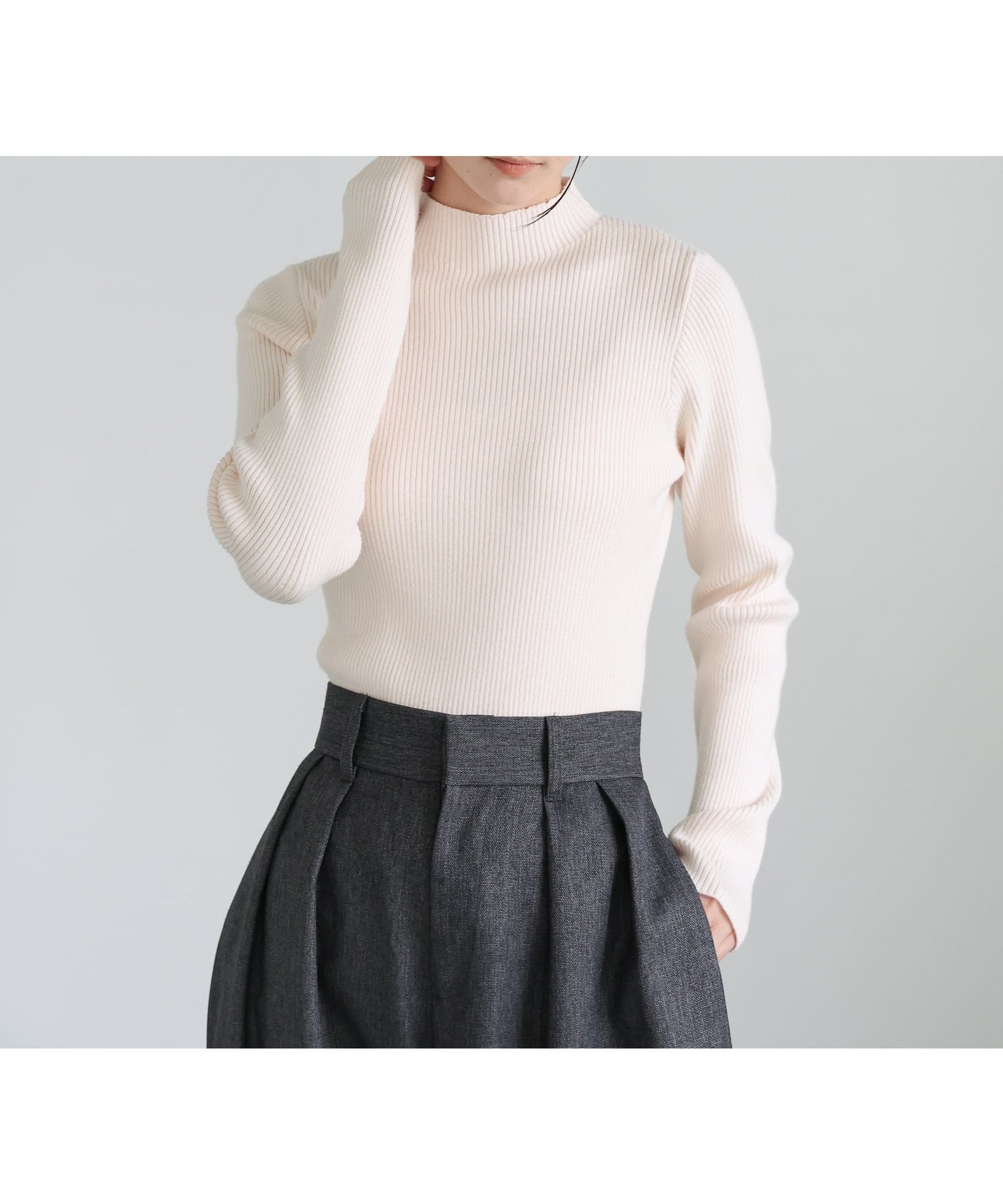 【セレクトモカ/SELECT MOCA】の【12色展開】プチハイネックリブニット インテリア・キッズ・メンズ・レディースファッション・服の通販 founy(ファニー) 　ファッション　Fashion　レディースファッション　Fashion for Women　トップス・カットソー　Cut & Sew Tops　ニット　Knit Tops & Sweaters　おすすめ　Recommended / Our Picks　インナー　Innerwear　コンパクト　Compact, Small Size　スタンダード　Standard, Basic　フィット　Fit, Slim Fit　ベーシック　Basic, Essential　リブニット　Rib Knit, Ribbed Knit　A/W・秋冬　Autumn/Winter　アイボリー-01|ID: prp329100004741440 ipo3291000000035021508