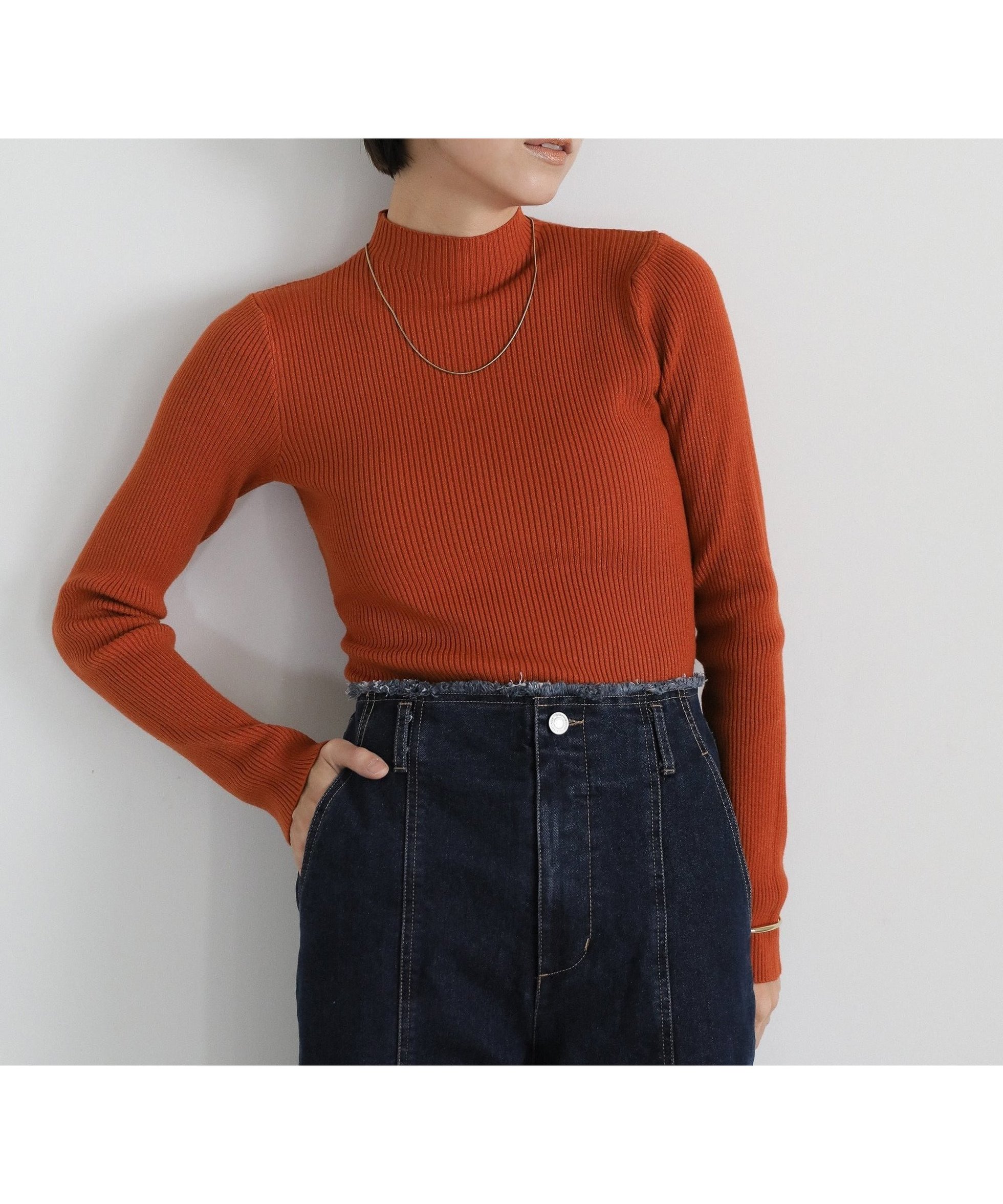 【セレクトモカ/SELECT MOCA】の【12色展開】プチハイネックリブニット インテリア・キッズ・メンズ・レディースファッション・服の通販 founy(ファニー) 　ファッション　Fashion　レディースファッション　Fashion for Women　トップス・カットソー　Cut & Sew Tops　ニット　Knit Tops & Sweaters　おすすめ　Recommended / Our Picks　インナー　Innerwear　コンパクト　Compact, Small Size　スタンダード　Standard, Basic　フィット　Fit, Slim Fit　ベーシック　Basic, Essential　リブニット　Rib Knit, Ribbed Knit　A/W・秋冬　Autumn/Winter　オレンジ-02|ID: prp329100004741440 ipo3291000000035021510