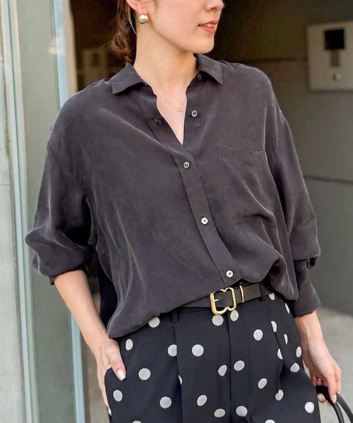 【ノーリーズ/NOLLEY'S】の《セットアップ対応》ウォッシャブルシルキーキュプラドレープシャツ インテリア・キッズ・メンズ・レディースファッション・服の通販 founy(ファニー) https://founy.com/ ファッション Fashion レディースファッション Fashion for Women トップス・カットソー Cut & Sew Tops シャツ・ブラウス・オフィスカジュアル Elegant Blouses & Button-Ups キュプラ Cupro, Eco Fabric セットアップ Set-Up, Coordinated Outfit とろみ Fluid, Flowy Fabric おすすめ Recommended / Our Picks 2025年 2025 2025-2026秋冬・A/W Autumn/Winter 2025–26 AW25–26 |ID: prp329100004741490 ipo3291000000034260173