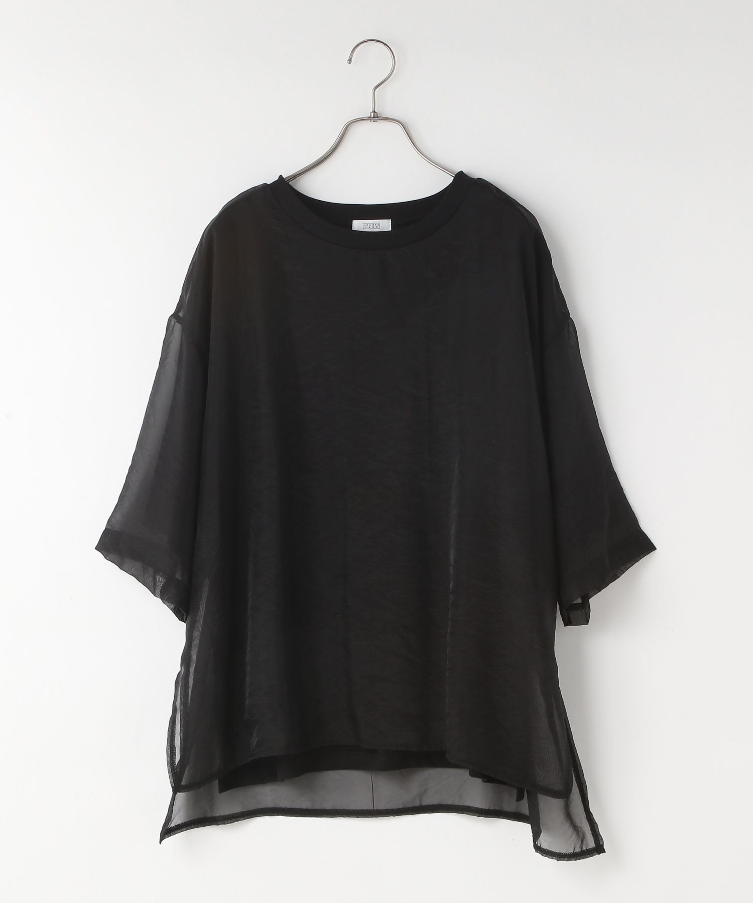 【ローリーズファーム/LOWRYS FARM】のシアーレイヤードプルオーバー インテリア・キッズ・メンズ・レディースファッション・服の通販 founy(ファニー) 　ファッション　Fashion　レディースファッション　Fashion for Women　トップス・カットソー　Cut & Sew Tops　カジュアルプルオーバー・ニットトップス　Pullovers & Knit Tops / Casual Pullovers　おすすめ　Recommended / Our Picks　オーガンジー　Organza Fabric　バランス　Balance, Style Balance　ワイド　Wide, Wide Fit　ブラック|ID: prp329100004741494 ipo3291000000034260210