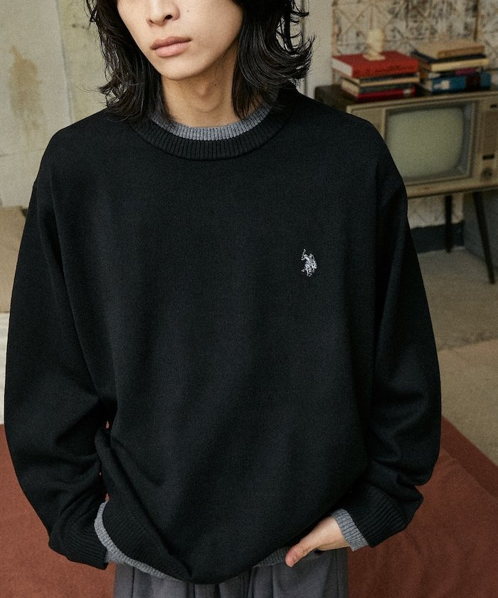 【フリークスストア/FREAK'S STORE】の別注 FAKE LAYERED KNIT/フェイクレイヤードニット 25AW インテリア・キッズ・メンズ・レディースファッション・服の通販 founy(ファニー) 　ファッション　Fashion　レディースファッション　Fashion for Women　トップス・カットソー　Cut & Sew Tops　ニット　Knit Tops & Sweaters　2025年　2025　2025-2026秋冬・A/W　Autumn/Winter 2025–26 AW25–26　冬　Winter / This Winter　インナー　Innerwear　トレンド　Trend, Trending Now　リラックス　Relax, Relaxed Fit　別注　Limited Edition, Custom Order　A/W・秋冬　Autumn/Winter　ブラック|ID: prp329100004741510 ipo3291000000034808597