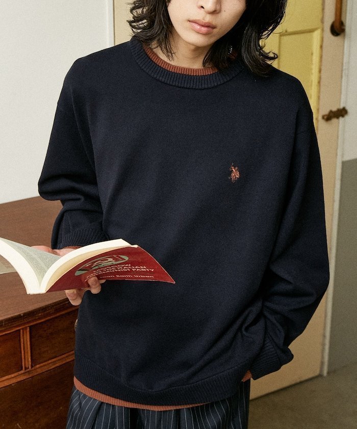 【フリークスストア/FREAK'S STORE】の別注 FAKE LAYERED KNIT/フェイクレイヤードニット 25AW インテリア・キッズ・メンズ・レディースファッション・服の通販 founy(ファニー) 　ファッション　Fashion　レディースファッション　Fashion for Women　トップス・カットソー　Cut & Sew Tops　ニット　Knit Tops & Sweaters　2025年　2025　2025-2026秋冬・A/W　Autumn/Winter 2025–26 AW25–26　冬　Winter / This Winter　インナー　Innerwear　トレンド　Trend, Trending Now　リラックス　Relax, Relaxed Fit　別注　Limited Edition, Custom Order　A/W・秋冬　Autumn/Winter　ネイビー|ID: prp329100004741510 ipo3291000000034808598