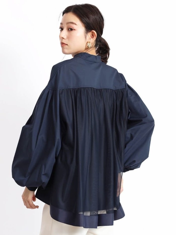 【ヴァン/Vin】のバックチュールバルーンスリーブカラーシャツ インテリア・キッズ・メンズ・レディースファッション・服の通販 founy(ファニー) https://founy.com/ ファッション Fashion レディースファッション Fashion for Women トップス・カットソー Cut & Sew Tops シャツ・ブラウス・オフィスカジュアル Elegant Blouses & Button-Ups バッグ Bags おすすめ Recommended / Our Picks ギャザー Gathered, Ruffled スリーブ Sleeve, Long Sleeve / Short Sleeve チュール Tulip, Tulip Motif ドッキング Docking, Mixed Material バルーン Balloon, Balloon Silhouette ボトム Bottoms, Lower Wear |ID: prp329100004741521 ipo3291000000034260351
