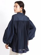 【ヴァン/Vin】のバックチュールバルーンスリーブカラーシャツ ネイビー|ID: prp329100004741521 ipo3291000000034260353
