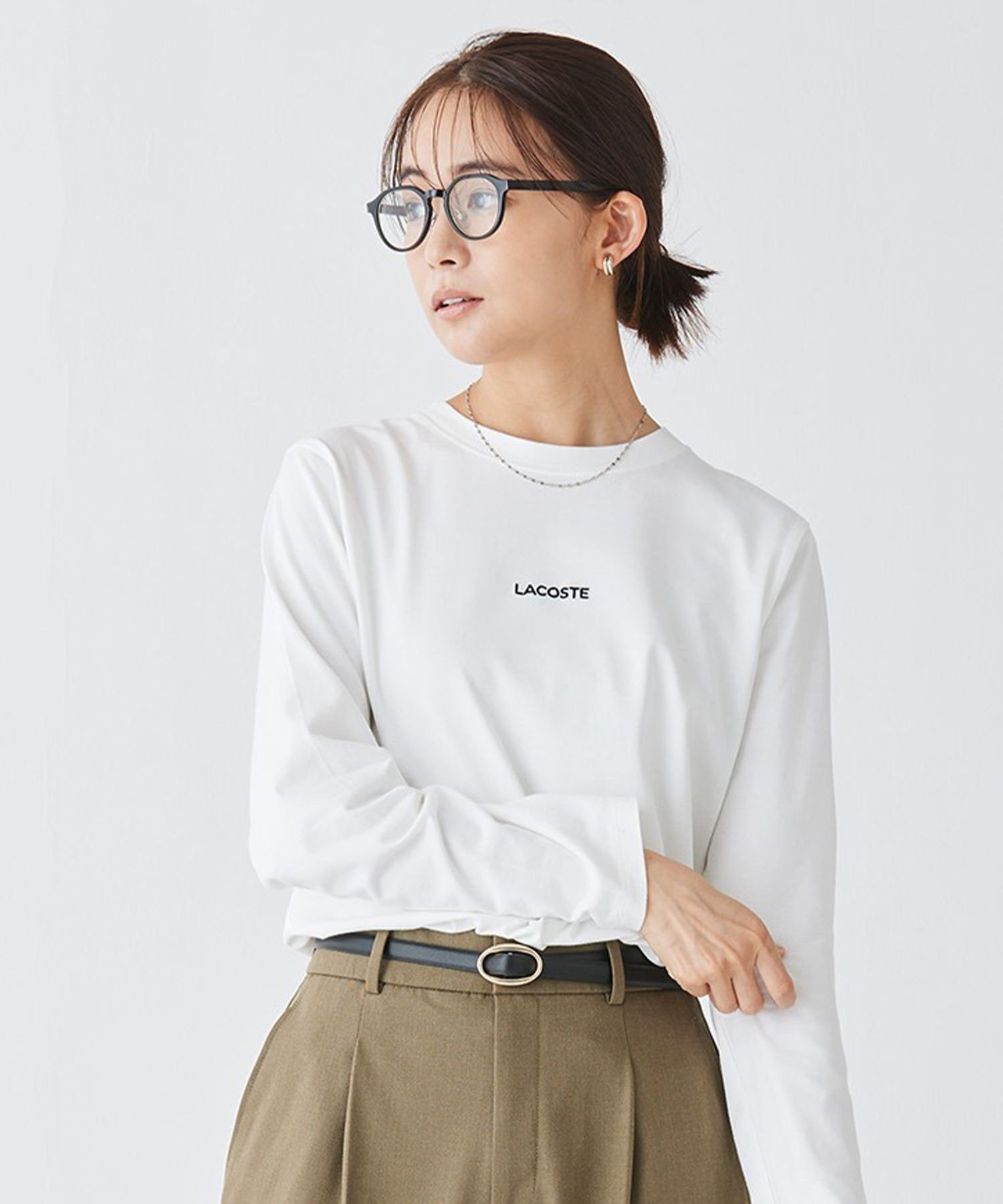 【ラコステ/LACOSTE】のワンポイントロゴ刺繍長袖Tシャツ インテリア・キッズ・メンズ・レディースファッション・服の通販 founy(ファニー) 　ファッション　Fashion　レディースファッション　Fashion for Women　トップス・カットソー　Cut & Sew Tops　シャツ・ブラウス・オフィスカジュアル　Elegant Blouses & Button-Ups　ロングTシャツ・Tシャツ　Longline T-Shirts & Tees　シンプル　Simple, Minimal　ベーシック　Basic, Essential　ワンポイント　One Point, Statement Accent　長袖　Long Sleeve, Full Sleeve　ホワイト|ID: prp329100004741532 ipo3291000000034260449