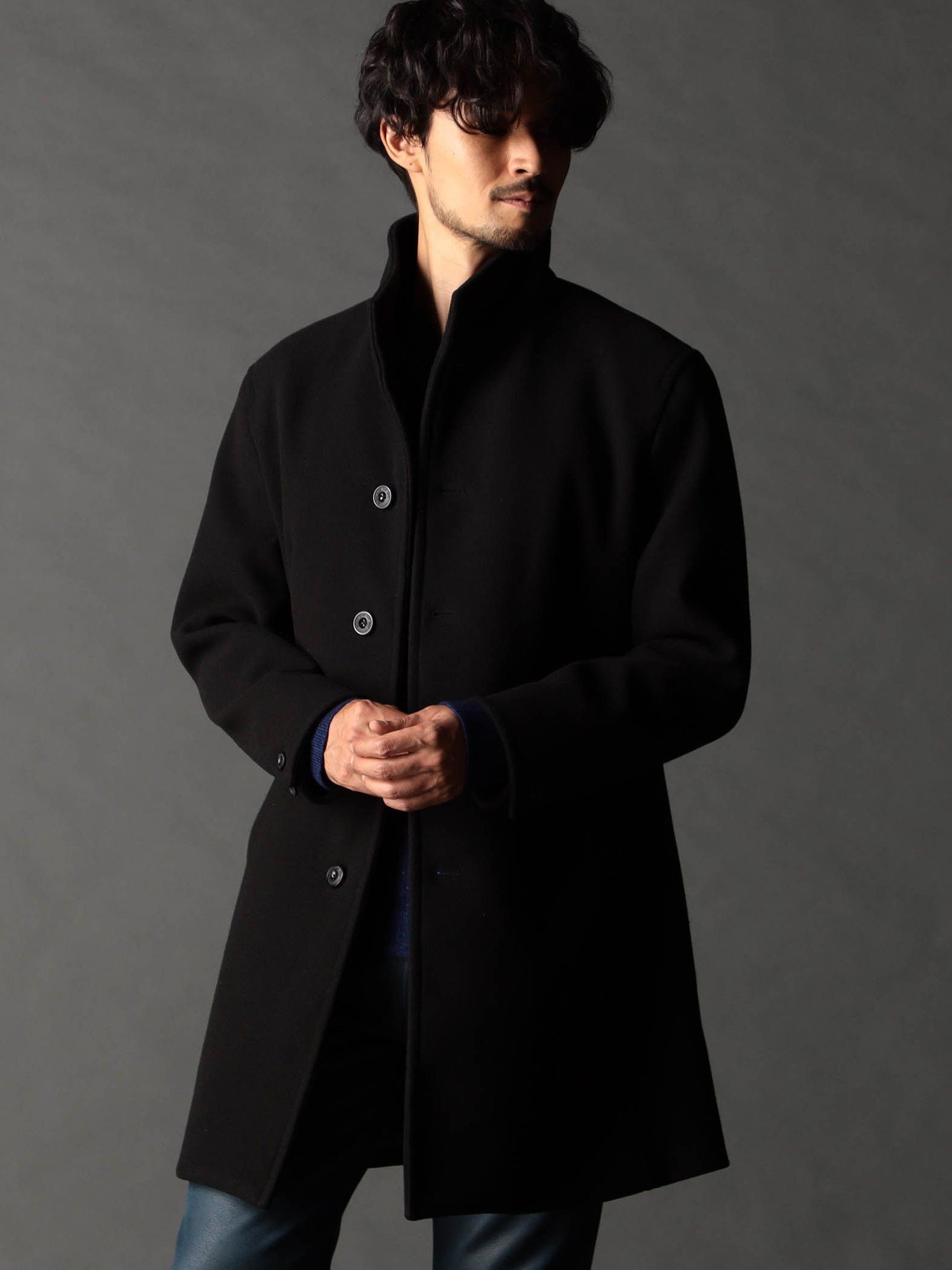 【ニコル/NICOLE / MEN】のアラカルトハイブリットメルトン スタンドコート インテリア・キッズ・メンズ・レディースファッション・服の通販 founy(ファニー) 　ファッション　Fashion　メンズファッション　Fashion for Men　今季　This Season, Current Season　シェイプ　Shape, Slim Fit　ジャケット　Jacket, Outerwear　スタンド　Stand Collar, Upright Stand　ストレッチ　Stretch, Stretchy Fabric　スマート　Smart, Elegant　チェック　Check, Plaid, Tartan　パッチ　Patch, Appliqué　ポケット　Pocket, Pocket Detail　防寒　Cold Protection, Winter-Ready　メルトン　Melton, Heavy Wool　無地　Plain, Solid Color　ワイヤー　Wire, Wired Bra　49ブラック|ID: prp329100004741594 ipo3291000000034732012