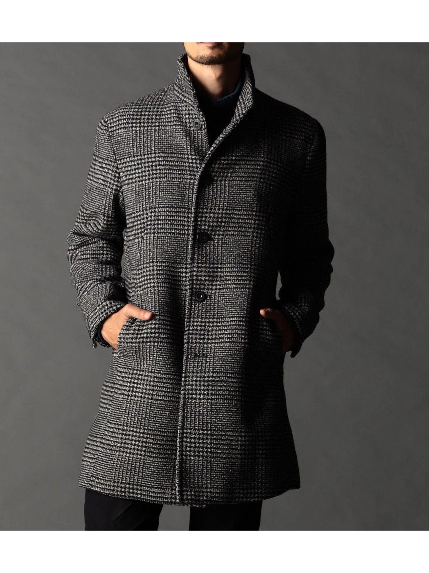 【ニコル/NICOLE / MEN】のアラカルトハイブリットメルトン スタンドコート インテリア・キッズ・メンズ・レディースファッション・服の通販 founy(ファニー) 　ファッション　Fashion　メンズファッション　Fashion for Men　今季　This Season, Current Season　シェイプ　Shape, Slim Fit　ジャケット　Jacket, Outerwear　スタンド　Stand Collar, Upright Stand　ストレッチ　Stretch, Stretchy Fabric　スマート　Smart, Elegant　チェック　Check, Plaid, Tartan　パッチ　Patch, Appliqué　ポケット　Pocket, Pocket Detail　防寒　Cold Protection, Winter-Ready　メルトン　Melton, Heavy Wool　無地　Plain, Solid Color　ワイヤー　Wire, Wired Bra　91その他2|ID: prp329100004741594 ipo3291000000034732013