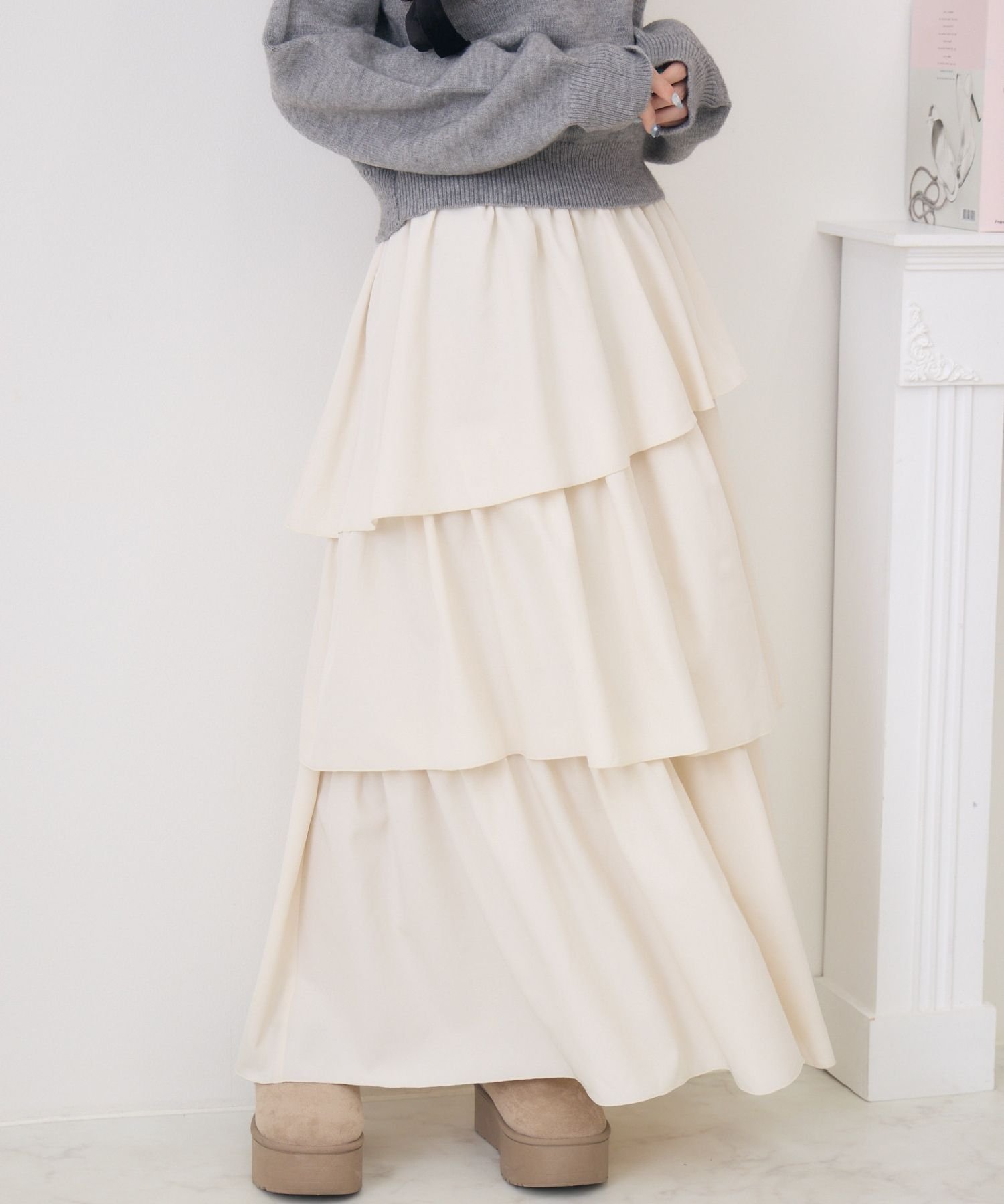 【レトロガール/RETRO GIRL】のイレヘムティアードロングSK インテリア・キッズ・メンズ・レディースファッション・服の通販 founy(ファニー) 　ファッション　Fashion　レディースファッション　Fashion for Women　スカート　Skirts　おすすめ　Recommended / Our Picks　ティアードスカート　Tiered Skirt, Flounced Skirt　トレーナー　Sweatshirt, Trainer　ラベンダー　Lavender　ロング　Long, Long-Length　エレガント 上品　Elegant　定番　Standard, Basic Item　春　Spring　秋　Autumn　エクリュ|ID: prp329100004741608 ipo3291000000034261097