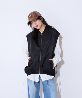 【ジーナシス/JEANASiS】のMA-1ベスト 人気、トレンドファッション・服の通販 founy(ファニー) ファッション Fashion レディースファッション Fashion for Women アウター Coat / Outerwear Collection MA-1ジャケット MA-1 Bomber Jackets / Flight Jackets トップス・カットソー Cut & Sew Tops ベスト&ジレ / 重ね着スタイル Vests & Gilets カットオフ Cut-Off Design ギャザー Gathered, Ruffled スウェット / スエット Sweatshirt, Sweatwear デニム Denim, Jeans Material バランス Balance, Style Balance ベスト Vest, Waistcoat ボトム Bottoms, Lower Wear ワイド Wide, Wide Fit おすすめ Recommended / Our Picks |ID:prp329100004741623