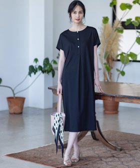 【エーシーデザインバイアルファキュービック/A/C DESIGN BY ALPHACUBIC】のヘンリーネック風カットワンピース 人気、トレンドファッション・服の通販 founy(ファニー) ファッション Fashion レディースファッション Fashion for Women ワンピース Dresses おすすめ Recommended / Our Picks 夏 Summer 鹿の子 Piqué, Kanoko Fabric |ID:prp329100004741640