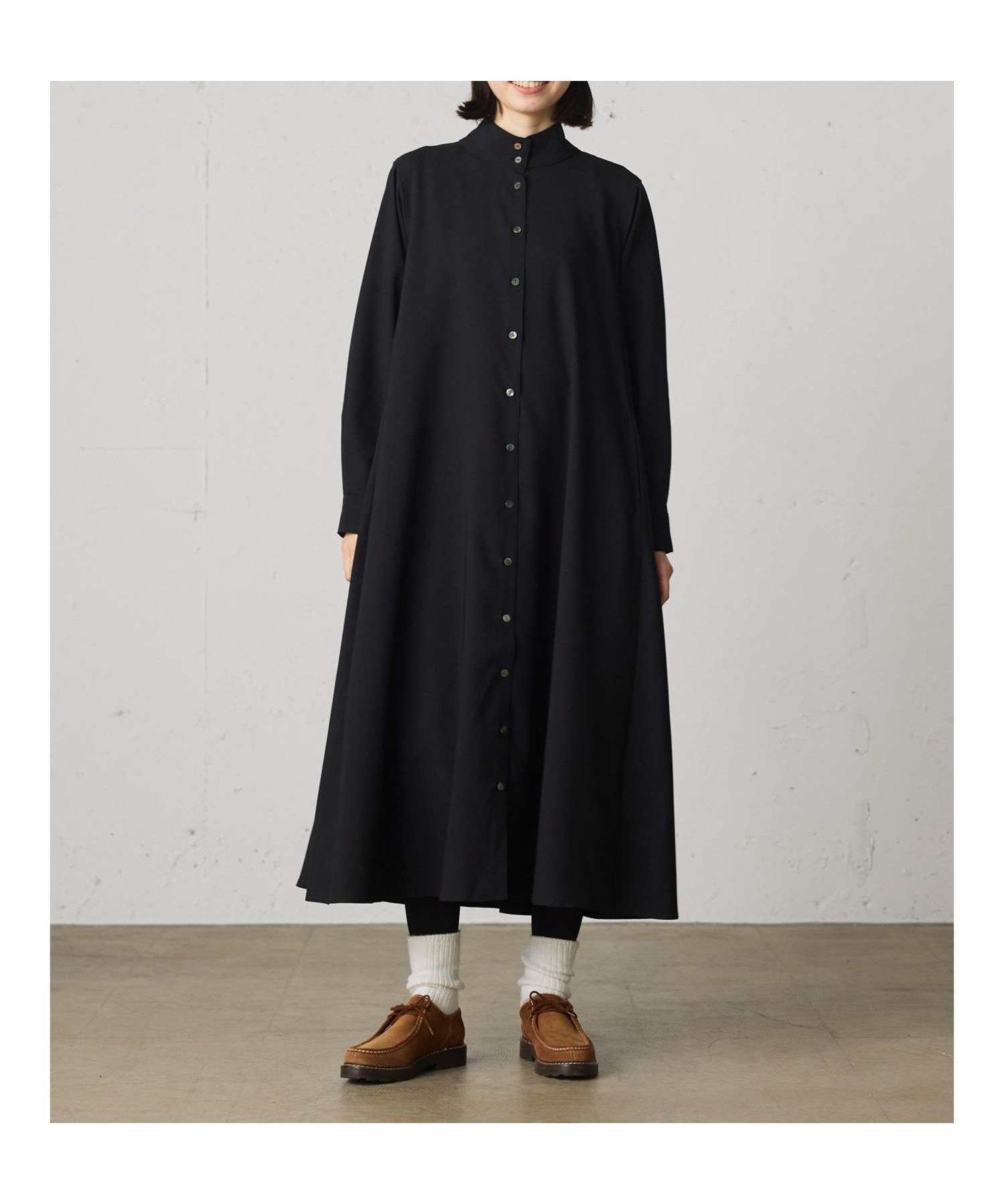 【マーコート/MARcourt】のMidiUmi スタンドネックコートワンピース 人気、トレンドファッション・服の通販 founy(ファニー) 　ファッション　Fashion　レディースファッション　Fashion for Women　アウター　Coat / Outerwear Collection　コート・ロングコート・ピーコート　Long Coats, Peacoats & More　スタンド　Stand Collar, Upright Stand　フレア　Flare, Flared　フロント　Front, Front Design　ポケット　Pocket, Pocket Detail　エレガント 上品　Elegant　無地　Plain, Solid Color　長袖　Long Sleeve, Full Sleeve　 other-1|ID: prp329100004741668 ipo3291000000034261767