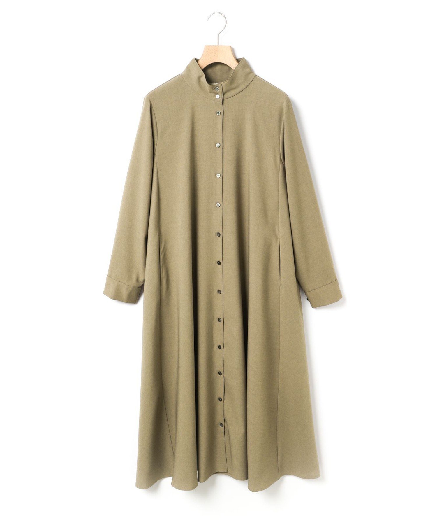 【マーコート/MARcourt】のMidiUmi スタンドネックコートワンピース インテリア・キッズ・メンズ・レディースファッション・服の通販 founy(ファニー) 　ファッション　Fashion　レディースファッション　Fashion for Women　アウター　Coat / Outerwear Collection　コート・ロングコート・ピーコート　Long Coats, Peacoats & More　スタンド　Stand Collar, Upright Stand　フレア　Flare, Flared　フロント　Front, Front Design　ポケット　Pocket, Pocket Detail　エレガント 上品　Elegant　無地　Plain, Solid Color　長袖　Long Sleeve, Full Sleeve　ブラウン|ID: prp329100004741668 ipo3291000000034261771