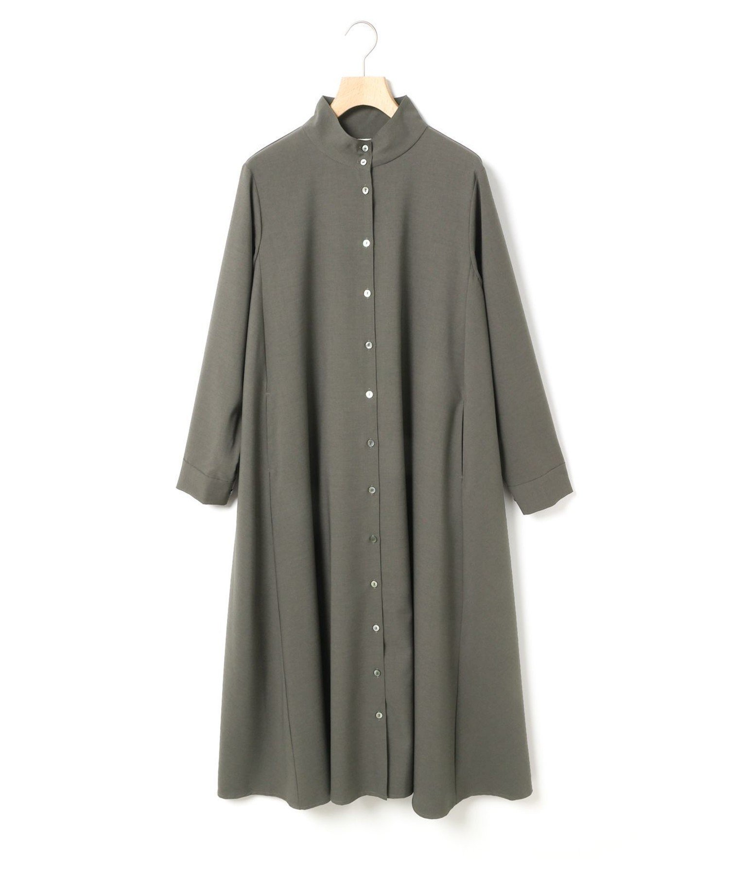 【マーコート/MARcourt】のMidiUmi スタンドネックコートワンピース インテリア・キッズ・メンズ・レディースファッション・服の通販 founy(ファニー) 　ファッション　Fashion　レディースファッション　Fashion for Women　アウター　Coat / Outerwear Collection　コート・ロングコート・ピーコート　Long Coats, Peacoats & More　スタンド　Stand Collar, Upright Stand　フレア　Flare, Flared　フロント　Front, Front Design　ポケット　Pocket, Pocket Detail　エレガント 上品　Elegant　無地　Plain, Solid Color　長袖　Long Sleeve, Full Sleeve　チャコールグレー|ID: prp329100004741668 ipo3291000000034261773