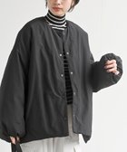 【アールピーエス/rps】のナイロン中綿ノーカラージャケット 人気、トレンドファッション・服の通販 founy(ファニー) ファッション Fashion レディースファッション Fashion for Women アウター Coat / Outerwear Collection レディースジャケット・軽アウター Jackets ノーカラージャケット / シンプル上品コーデ Collarless Jackets ジャケット Jacket, Outerwear スリット Slit, Slit Detail ダウン Down, Puffer 再入荷 Restock / Back in Stock thumbnail ブラック|ID: prp329100004741676 ipo3291000000034893822