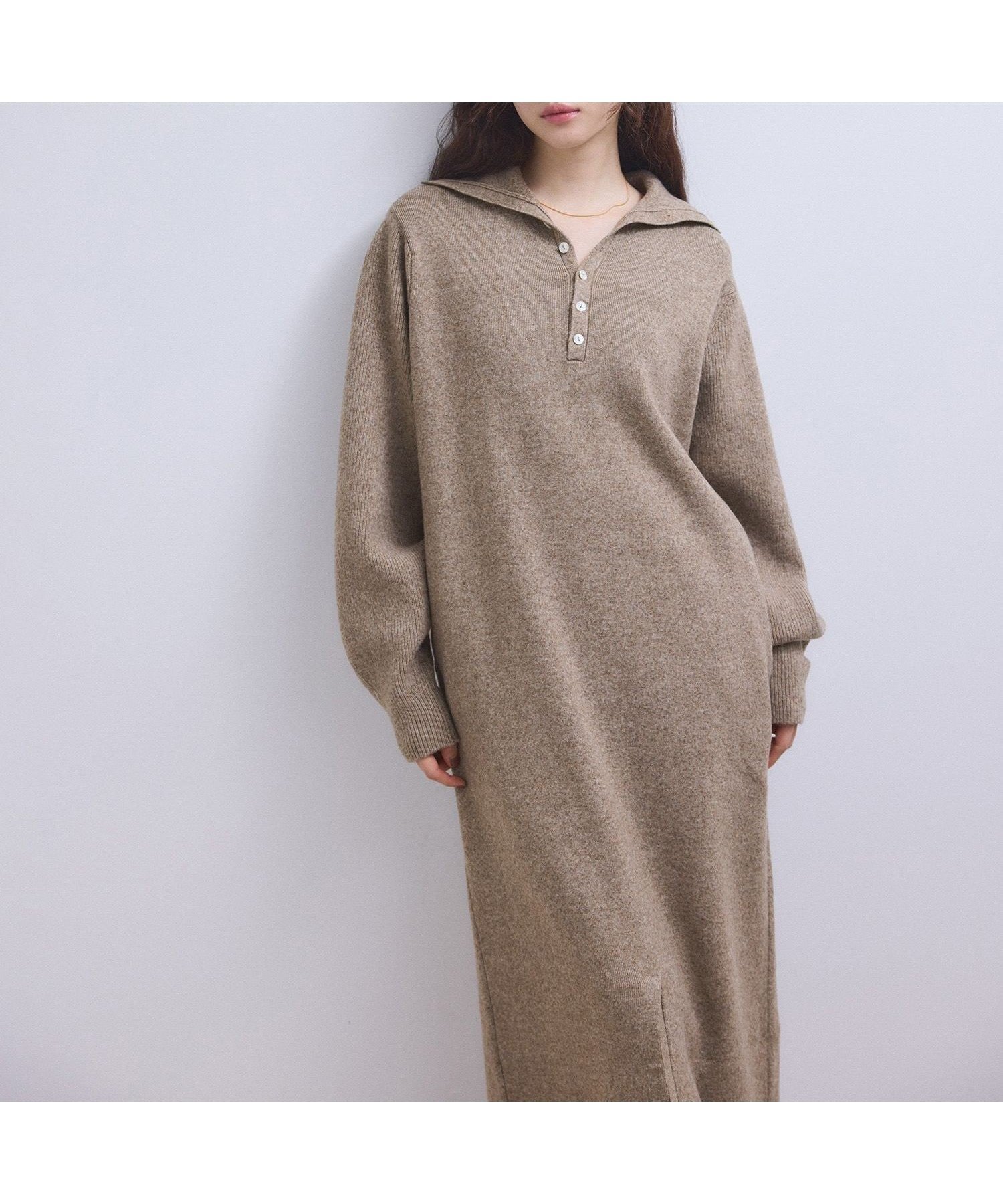 【アダム エ ロペ/ADAM ET ROPE'】の【WEB限定】2WAYニットポロワンピース インテリア・キッズ・メンズ・レディースファッション・服の通販 founy(ファニー) 　ファッション　Fashion　レディースファッション　Fashion for Women　ワンピース　Dresses　インナー　Innerwear　シンプル　Simple, Minimal　スキッパー　Skipper, Open Collar　スリット　Slit, Slit Detail　ソックス　Socks, Hosiery　タートルネック　Turtleneck, High Neck　フォルム　Silhouette, Form　ポケット　Pocket, Pocket Detail　ミュール　Mule, Backless Shoes　おすすめ　Recommended / Our Picks　2025年　2025　2025-2026秋冬・A/W　Autumn/Winter 2025–26 AW25–26　ブラウン(22)|ID: prp329100004741710 ipo3291000000034262113