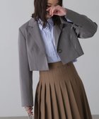 【フリーズマート/FREE'S MART】のショート丈シングルジャケット 人気、トレンドファッション・服の通販 founy(ファニー) ファッション Fashion レディースファッション Fashion for Women アウター Coat / Outerwear Collection レディースジャケット・軽アウター Jackets おすすめ Recommended / Our Picks ショート Short, Short Length シンプル Simple, Minimal ジャケット Jacket, Outerwear スリット Slit, Slit Detail ダウン Down, Puffer デニム Denim, Jeans Material ボックス Boxy, Box Shape thumbnail グレー|ID: prp329100004741719 ipo3291000000034262162