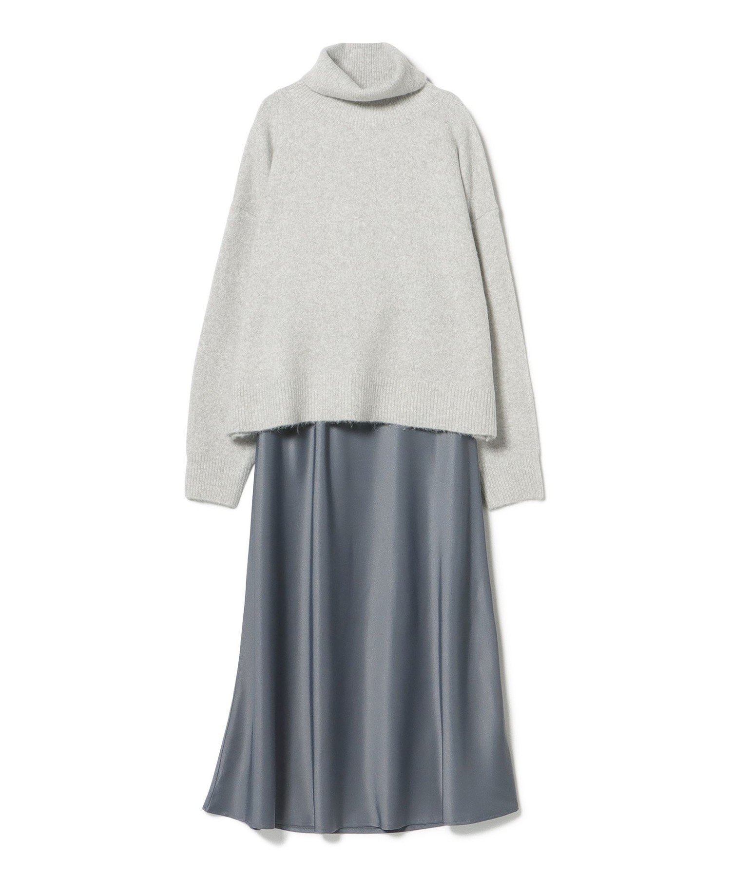【ビームス ハート/BEAMS HEART】のタートルネックニット * サテンスカート(セットアイテム) インテリア・キッズ・メンズ・レディースファッション・服の通販 founy(ファニー)  ファッション Fashion レディースファッション Fashion for Women スカート Skirts サテン Satin, Glossy Fabric シンプル Simple, Minimal タートル Turtleneck, Turtle Collar タートルネック Turtleneck, High Neck トレンド Trend, Trending Now バランス Balance, Style Balance マーメイド Mermaid, Fishtail Silhouette エレガント 上品 Elegant LIGHT GREY×BLUE/SK|ID: prp329100004741730 ipo3291000000034262266