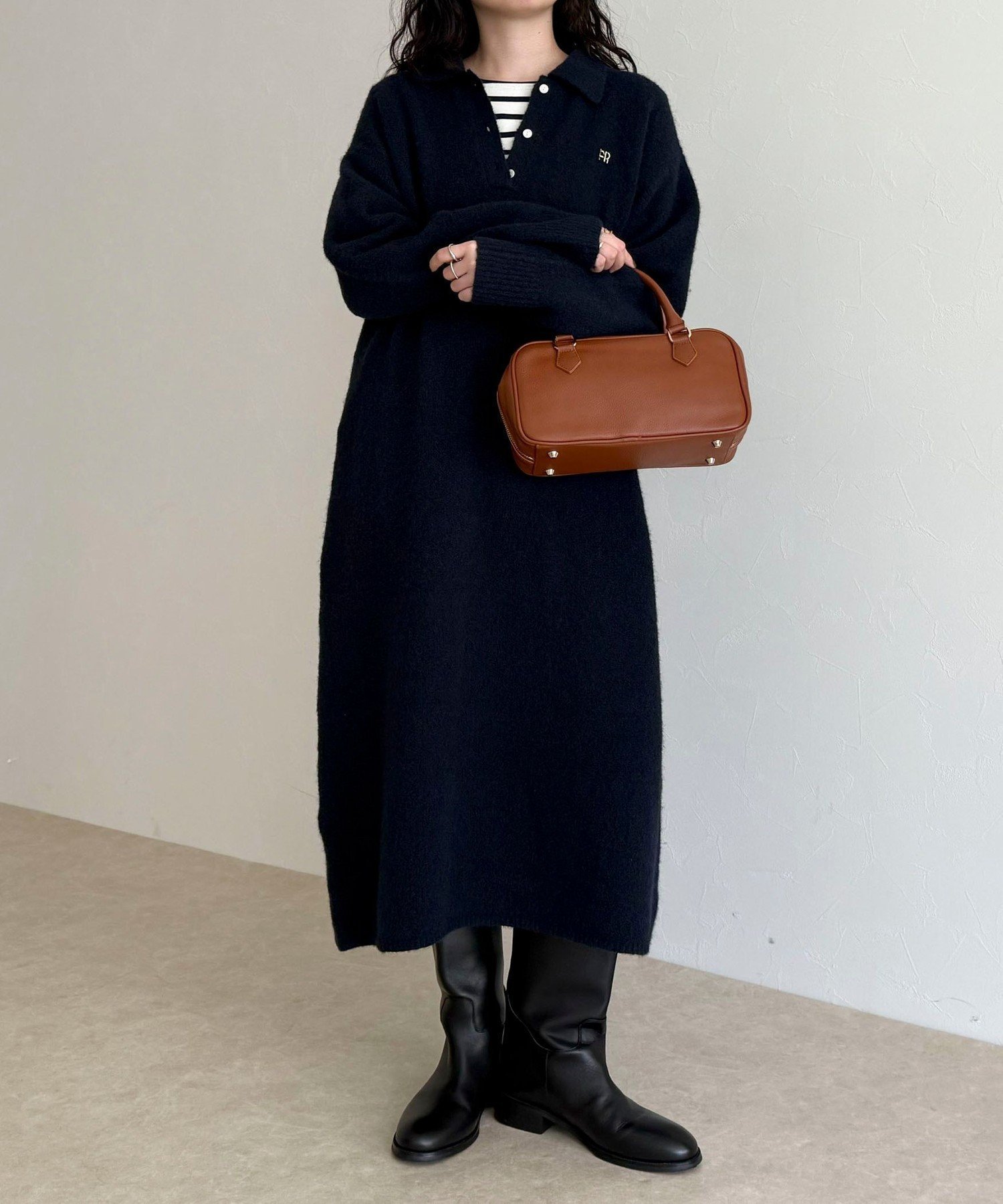 【フレディ&グロスター/FREDY&GLOSTER】のFR刺繍衿付きニットワンピース インテリア・キッズ・メンズ・レディースファッション・服の通販 founy(ファニー) 　ファッション　Fashion　レディースファッション　Fashion for Women　ワンピース　Dresses　ニットワンピース　Knit Dresses　トレンド　Trend, Trending Now　おすすめ　Recommended / Our Picks　2025年　2025　2025-2026秋冬・A/W　Autumn/Winter 2025–26 AW25–26　ネイビー|ID: prp329100004741762 ipo3291000000034262510