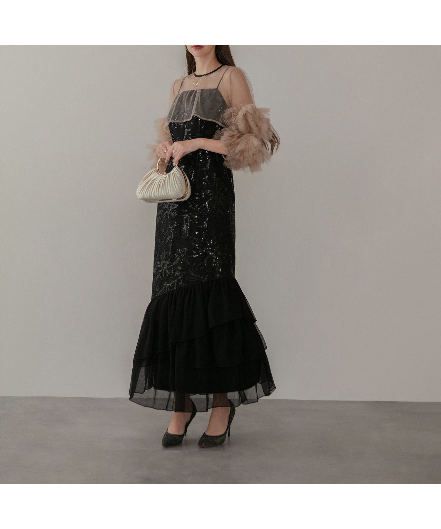 【レジャ/Leja】のLeja-フラワースパンコールチュールフリルスリーブIラインワンピースドレス結婚式 人気、トレンドファッション・服の通販 founy(ファニー) ファッション Fashion レディースファッション Fashion for Women ワンピース Dresses フォーマル・パーティードレス・結婚式用ドレス Elegant & Casual Dresses スパンコール Sequins, Sequin Embellishment スリーブ Sleeve, Long Sleeve / Short Sleeve チュール Tulip, Tulip Motif デコルテ Décolleté, Neckline ドレス Dress, One-Piece フラワー Flower, Floral フリル Frill, Ruffle マーメイド Mermaid, Fishtail Silhouette モチーフ Motif, Design Theme エレガント 上品 Elegant 結婚式 Wedding other-1|ID: prp329100004741792 ipo3291000000034380853