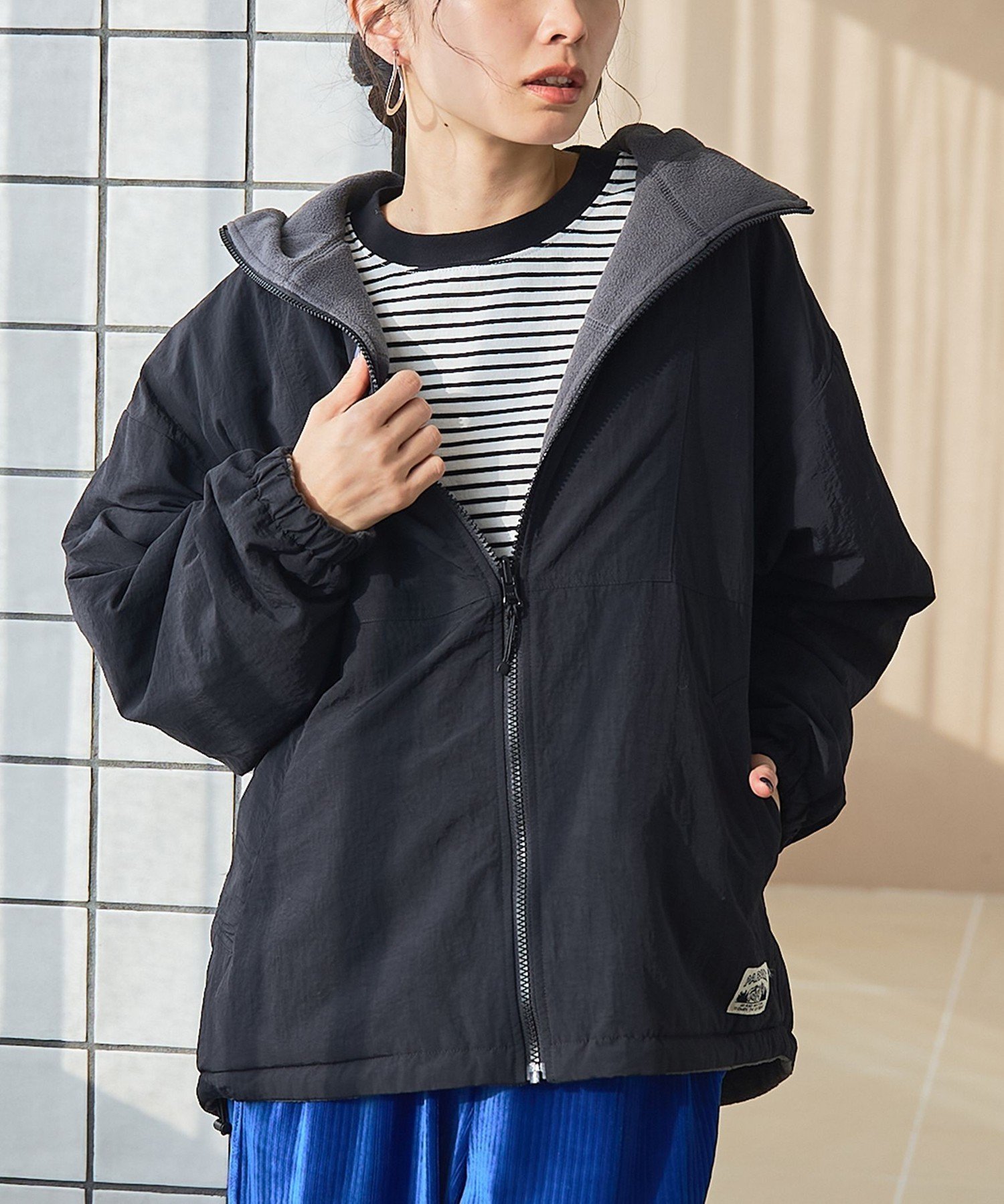 【コーエン/COEN】の【PARKNIK(パークニック)】リバーシブルフーディブルゾン インテリア・キッズ・メンズ・レディースファッション・服の通販 founy(ファニー) 　ファッション　Fashion　レディースファッション　Fashion for Women　アウター　Coat / Outerwear Collection　ブルゾンジャケット・スポーティアウター　Blouson Jackets　秋　Autumn　スウェット / スエット　Sweatshirt, Sweatwear　スニーカー　Sneakers, Trainers　スポーティ　Sporty, Casual Athletic　セットアップ　Set-Up, Coordinated Outfit　ドローコード　Drawcord, Drawstring Cord　ブロック　Block, Solid Block Pattern　ボトム　Bottoms, Lower Wear　ポケット　Pocket, Pocket Detail　防寒　Cold Protection, Winter-Ready　リバーシブル　Reversible, Two-Sided　おすすめ　Recommended / Our Picks　BLACK|ID: prp329100004741799 ipo3291000000034328924