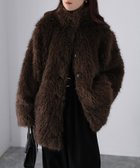 【リベリー/Riberry】のミドル丈フェイクファーAラインコート ブラウン|ID: prp329100004741807 ipo3291000000034499899