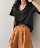 【ミニミニストア/miniministore】のvネックtシャツ レディース 綿100% ブラック|ID: prp329100004741809 ipo3291000000034262894