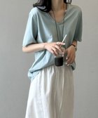 【ミニミニストア/miniministore】のvネックtシャツ レディース 綿100% ライトブルー|ID: prp329100004741809 ipo3291000000034262898