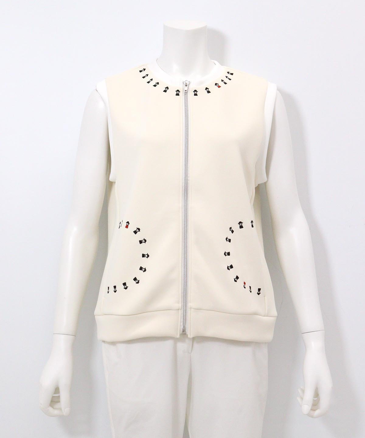 【ピッコーネクラブ/Picone Club】のピコライン刺繍ジップベスト インテリア・キッズ・メンズ・レディースファッション・服の通販 founy(ファニー) 　ファッション　Fashion　レディースファッション　Fashion for Women　アウター　Coat / Outerwear Collection　トップス・カットソー　Cut & Sew Tops　ベスト&ジレ / 重ね着スタイル　Vests & Gilets　おすすめ　Recommended / Our Picks　セットアップ　Set-Up, Coordinated Outfit　ベスト　Vest, Waistcoat　ポケット　Pocket, Pocket Detail　ベージュ|ID: prp329100004741830 ipo3291000000034263316