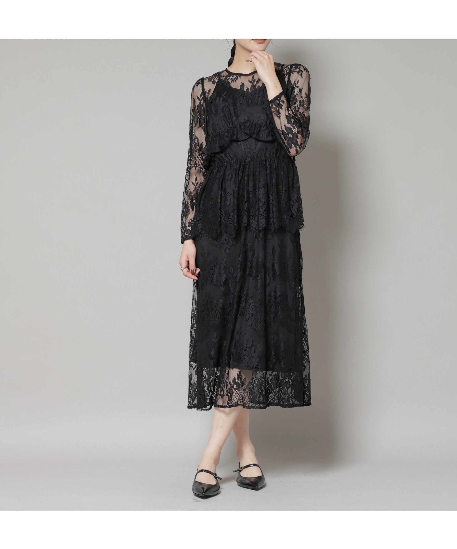 【ナノ ユニバース/nano universe】のtroisieme chaco/RUSSELLACE ワンピース インテリア・キッズ・メンズ・レディースファッション・服の通販 founy(ファニー)  ファッション Fashion レディースファッション Fashion for Women ワンピース Dresses アクセサリー Fashion Accessories ウォッシャブル Machine Washable カーディガン Cardigan, Knitwear シンプル Simple, Minimal ジャケット Jacket, Outerwear トレンド Trend, Trending Now ドレス Dress, One-Piece ネックレス Necklace, Pendant Necklace 長袖 Long Sleeve, Full Sleeve パール Pearl, Pearl Accent フォーマル Formal, Dressy フリル Frill, Ruffle ペプラム Peplum, Flared Hem ラッセル Raschel, Raschel Lace レース Lace, Lace Fabric おすすめ Recommended / Our Picks 結婚式 Wedding 二次会 After Party 2025年 2025 2025-2026秋冬・A/W Autumn/Winter 2025–26 AW25–26 ブラック|ID: prp329100004741835 ipo3291000000034263370