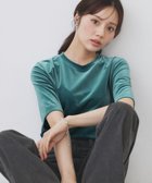 【インデックス/INDEX】の《andGIRL掲載》ベロアボクシーTシャツ【洗濯機洗い可】 グリーン|ID: prp329100004741877 ipo3291000000034435911