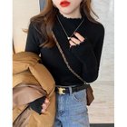 【ココモモ/COCOMOMO】のハイネック メロウフリル リブカットソー レディース フリルハイネック 長袖 ブラック|ID: prp329100004741887 ipo3291000000034795280