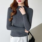 【ココモモ/COCOMOMO】のハイネック メロウフリル リブカットソー レディース フリルハイネック 長袖 グレー|ID: prp329100004741887 ipo3291000000034795282