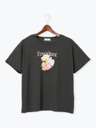 【テチチ/Te chichi】のフラワーモチーフプリントTシャツ チャコールグレー|ID: prp329100004741903 ipo3291000000034264102