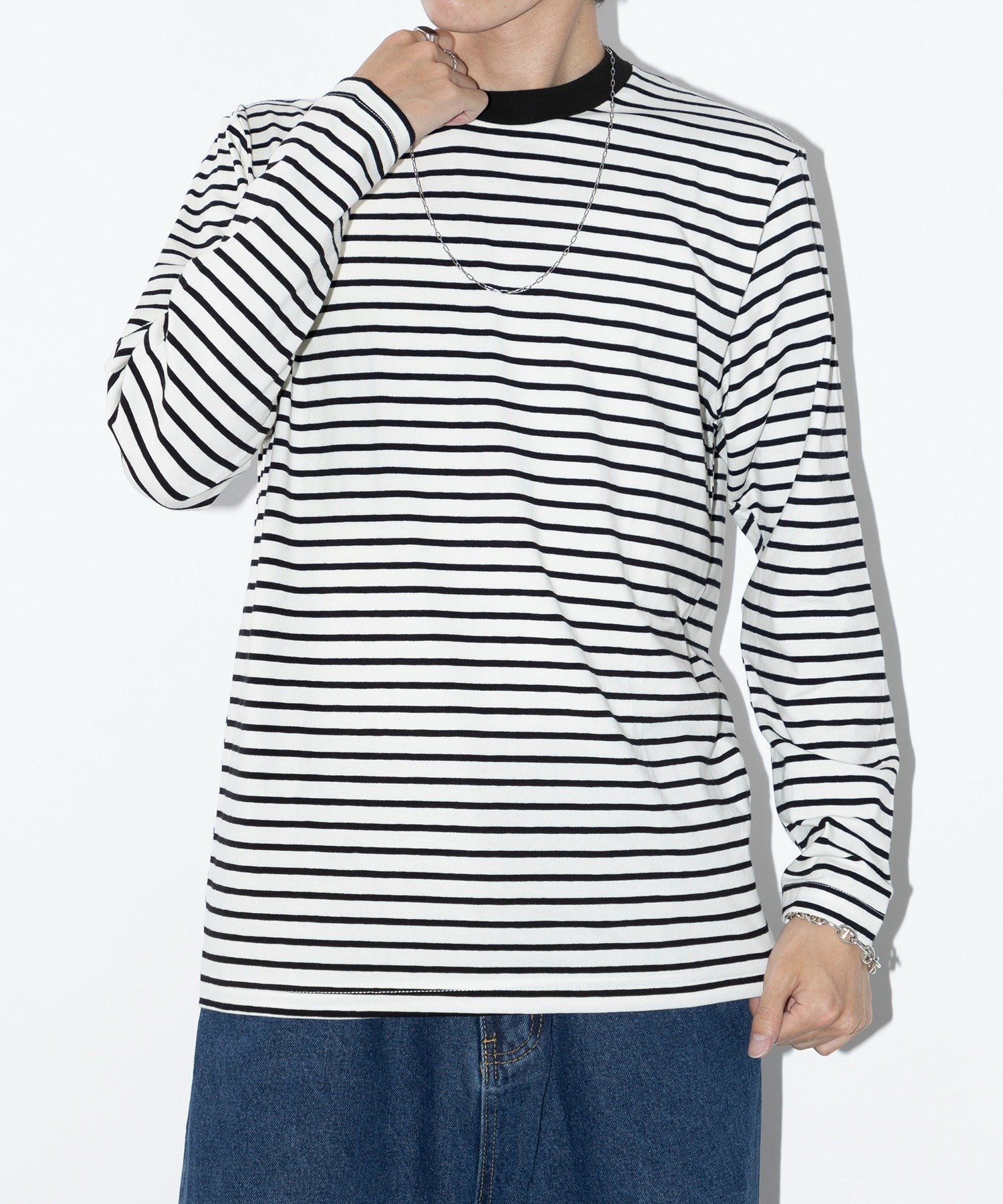【セットアップセブン/SETUP7】のSETUP7/長袖 ボーダーオーバーサイズロングスリーブTシャツ SCCH364 インテリア・キッズ・メンズ・レディースファッション・服の通販 founy(ファニー) 　ファッション　Fashion　レディースファッション　Fashion for Women　トップス・カットソー　Cut & Sew Tops　シャツ・ブラウス・オフィスカジュアル　Elegant Blouses & Button-Ups　ロングTシャツ・Tシャツ　Longline T-Shirts & Tees　アウトドア　Outdoor Clothing　アクセサリー　Fashion Accessories　アンダー　Underwear Essentials　インナー　Innerwear　カーゴパンツ　Cargo Pants, Utility Pants　キャップ　Cap, Baseball Cap　キャミワンピース　Cami Dress, Slip Dress　サングラス　Sunglasses, Shades　シンプル　Simple, Minimal　スウェット / スエット　Sweatshirt, Sweatwear　スニーカー　Sneakers, Trainers　スポーツ　Sports, Activewear　スラックス　Slacks, Dress Pants　スリーブ　Sleeve, Long Sleeve / Short Sleeve　セットアップ　Set-Up, Coordinated Outfit　トレンド　Trend, Trending Now　人気　Popular, Best Seller　長袖　Long Sleeve, Full Sleeve　ハーフ　Half, Half-Length　ベーシック　Basic, Essential　ボーダー　Border, Stripe　ミックス　Mix, Mixed Style　メッシュ　Mesh, Net Fabric　リラックス　Relax, Relaxed Fit　ロング　Long, Long-Length　WHT|ID: prp329100004741948 ipo3291000000034298496