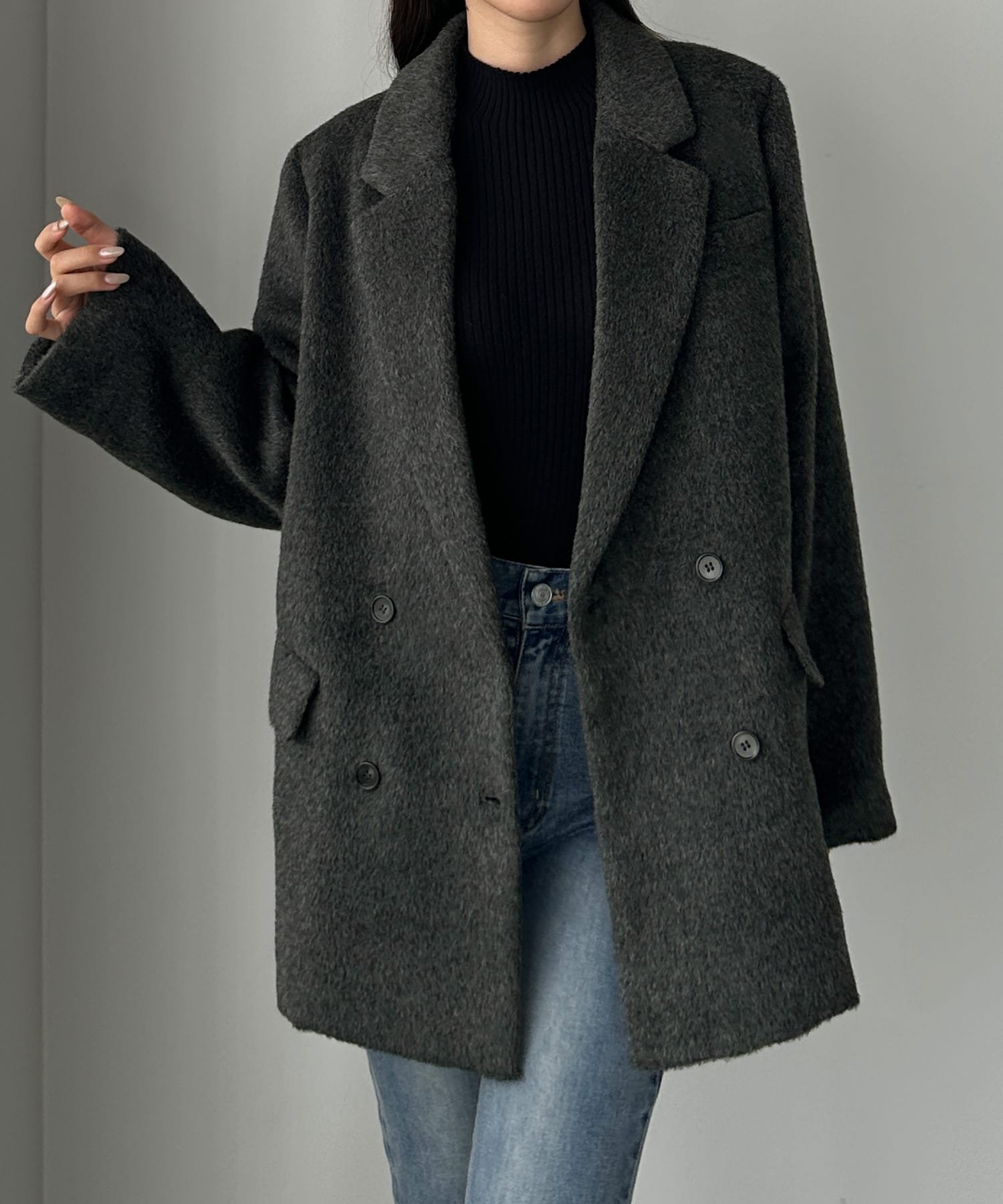 【ジュノア/JUNOAH】のLouere シャギーテーラードジャケットコート インテリア・キッズ・メンズ・レディースファッション・服の通販 founy(ファニー)  ファッション Fashion レディースファッション Fashion for Women アウター Coat / Outerwear Collection コート・ロングコート・ピーコート Long Coats, Peacoats & More レディースジャケット・軽アウター Jackets テーラードジャケット / 通勤・きれいめスタイル Tailored Jackets & Blazers ダークグレー|ID: prp329100004741964 ipo3291000000034329389