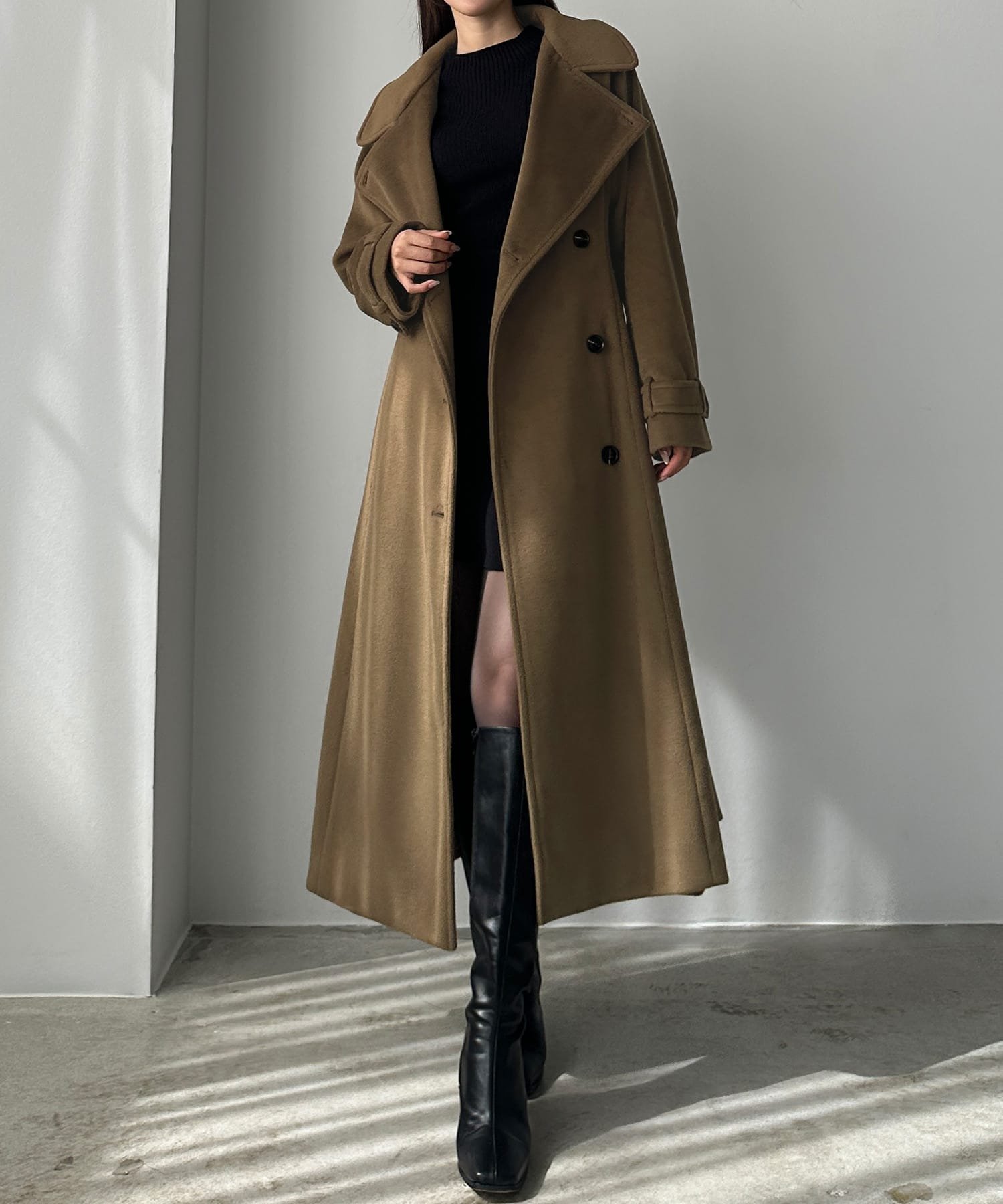 【ジュノア/JUNOAH】のLouere 2wayハイネックウールライクウエストシェイプフレアコート インテリア・キッズ・メンズ・レディースファッション・服の通販 founy(ファニー) ファッション Fashion レディースファッション Fashion for Women アウター Coat / Outerwear Collection コート・ロングコート・ピーコート Long Coats, Peacoats & More ブラウン|ID: prp329100004741966 ipo3291000000034381410