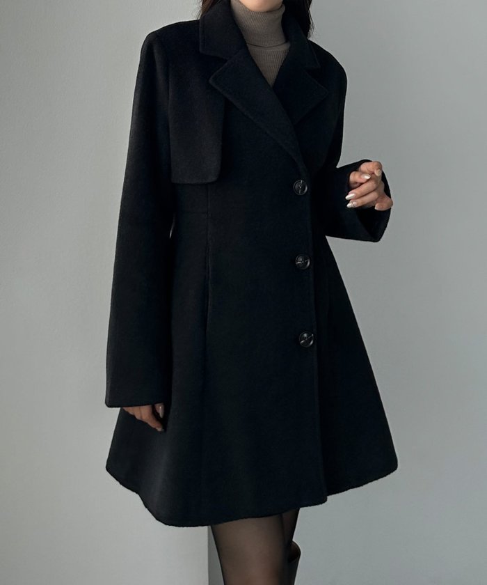 【ジュノア/JUNOAH】のLouere ミドル丈ウエストシェイプフレアコート インテリア・キッズ・メンズ・レディースファッション・服の通販 founy(ファニー) https://founy.com/ ファッション Fashion レディースファッション Fashion for Women アウター Coat / Outerwear Collection コート・ロングコート・ピーコート Long Coats, Peacoats & More ミドル Middle Length, Mid Height |ID: prp329100004741968 ipo3291000000034497865