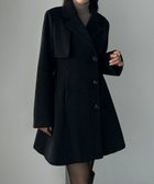 【ジュノア/JUNOAH】のLouere ミドル丈ウエストシェイプフレアコート ブラック|ID: prp329100004741968 ipo3291000000034599766