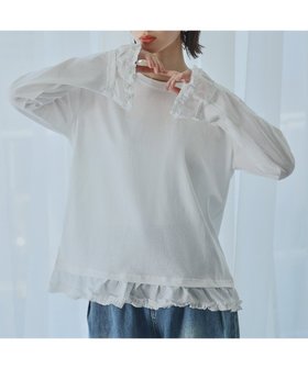 【ガール/GIRL】 フリルドッキングロングスリーブTシャツ カットソー人気、トレンドファッション・服の通販 founy(ファニー) ファッション Fashion レディースファッション Fashion for Women トップス・カットソー Cut & Sew Tops シャツ・ブラウス・オフィスカジュアル Elegant Blouses & Button-Ups ロングTシャツ・Tシャツ Longline T-Shirts & Tees カットソー・ベーシックTシャツ Cut-and-Sewn Tops / Stretch Tees & Basics インナー Innerwear カットソー Cut and Sewn Top カーディガン Cardigan, Knitwear シンプル Simple, Minimal ジャケット Jacket, Outerwear スリーブ Sleeve, Long Sleeve / Short Sleeve デニム Denim, Jeans Material フェミニン Feminine, Girly フリル Frill, Ruffle リラックス Relax, Relaxed Fit ロング Long, Long-Length |ID:prp329100004741970