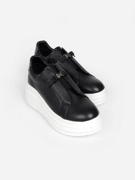 【ラシュッド/LASUD】の厚底レザースリッポンスニーカー 人気、トレンドファッション・服の通販 founy(ファニー) ファッション Fashion レディースファッション Fashion for Women スニーカー Sneakers, Trainers フロント Front, Front Design 厚底 Platform Shoes 軽量 Lightweight, Ultra Light |ID:prp329100004742072