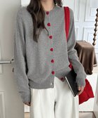 【ミニミニストア/miniministore】のハートボタンニットカーディガン秋冬韓国風 グレー|ID: prp329100004742116 ipo3291000000034266229