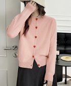 【ミニミニストア/miniministore】のハートボタンニットカーディガン秋冬韓国風 ピンク|ID: prp329100004742116 ipo3291000000034719115