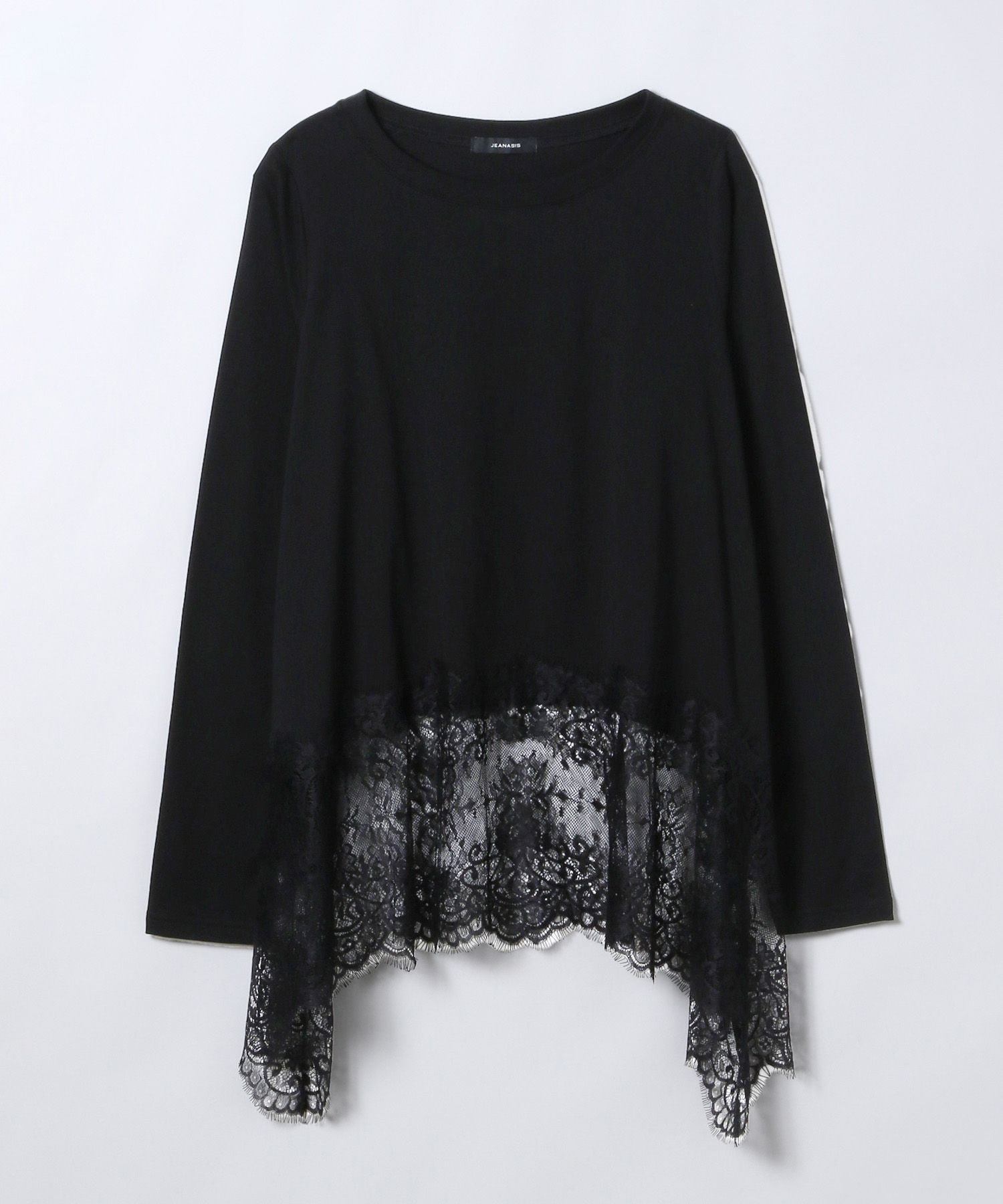 【ジーナシス/JEANASiS】のレースドッキングロンTEE 人気、トレンドファッション・服の通販 founy(ファニー) ファッション Fashion レディースファッション Fashion for Women トップス・カットソー Cut & Sew Tops ロングTシャツ・Tシャツ Longline T-Shirts & Tees イレヘム Irregular Hemline カーディガン Cardigan, Knitwear シンプル Simple, Minimal ジャケット Jacket, Outerwear スウェット / スエット Sweatshirt, Sweatwear ストレート Straight, Straight Cut ドッキング Docking, Mixed Material レース Lace, Lace Fabric A/W・秋冬 Autumn/Winter 長袖 Long Sleeve, Full Sleeve other-1|ID: prp329100004742147 ipo3291000000034266467