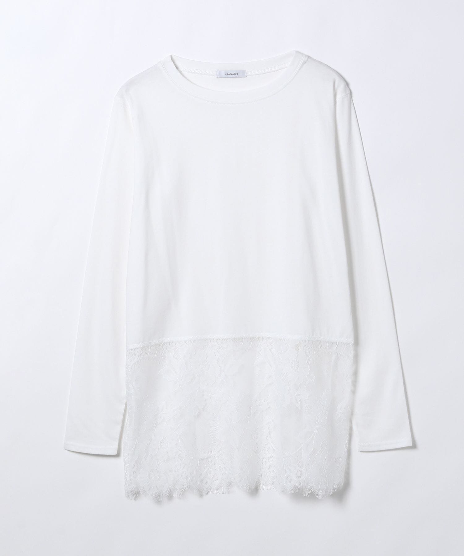 【ジーナシス/JEANASiS】のレースドッキングロンTEE インテリア・キッズ・メンズ・レディースファッション・服の通販 founy(ファニー) ファッション Fashion レディースファッション Fashion for Women トップス・カットソー Cut & Sew Tops ロングTシャツ・Tシャツ Longline T-Shirts & Tees イレヘム Irregular Hemline カーディガン Cardigan, Knitwear シンプル Simple, Minimal ジャケット Jacket, Outerwear スウェット / スエット Sweatshirt, Sweatwear ストレート Straight, Straight Cut ドッキング Docking, Mixed Material レース Lace, Lace Fabric A/W・秋冬 Autumn/Winter 長袖 Long Sleeve, Full Sleeve ホワイト系|ID: prp329100004742147 ipo3291000000034266472