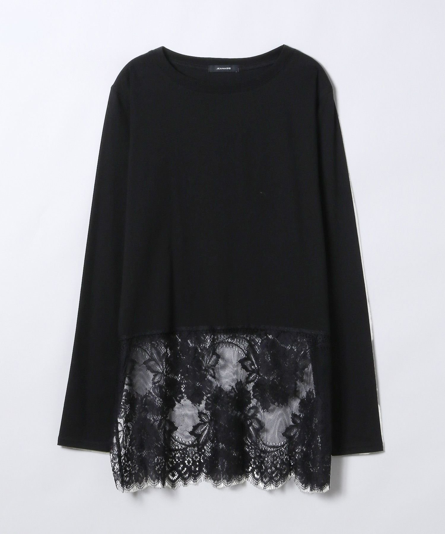 【ジーナシス/JEANASiS】のレースドッキングロンTEE インテリア・キッズ・メンズ・レディースファッション・服の通販 founy(ファニー) ファッション Fashion レディースファッション Fashion for Women トップス・カットソー Cut & Sew Tops ロングTシャツ・Tシャツ Longline T-Shirts & Tees イレヘム Irregular Hemline カーディガン Cardigan, Knitwear シンプル Simple, Minimal ジャケット Jacket, Outerwear スウェット / スエット Sweatshirt, Sweatwear ストレート Straight, Straight Cut ドッキング Docking, Mixed Material レース Lace, Lace Fabric A/W・秋冬 Autumn/Winter 長袖 Long Sleeve, Full Sleeve ブラック系|ID: prp329100004742147 ipo3291000000034266473