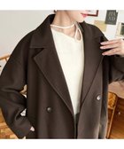 【モーメントプラス/moment+ / MEN】のニットメルトンサイドスリットロングチェスターコート ブラウン|ID: prp329100004742149 ipo3291000000034733978