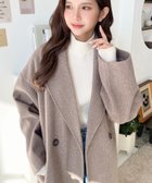 【モーメントプラス/moment+ / MEN】のニットメルトンサイドスリットロングチェスターコート ブラウン系その他|ID: prp329100004742149 ipo3291000000034733980