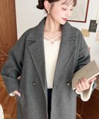 【モーメントプラス/moment+ / MEN】のニットメルトンサイドスリットロングチェスターコート グレー系その他|ID: prp329100004742149 ipo3291000000034733981