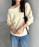 【アンドミー/andme】のボリューム袖 オフショルダー ニット トップス アイボリー|ID: prp329100004742316 ipo3291000000034268470